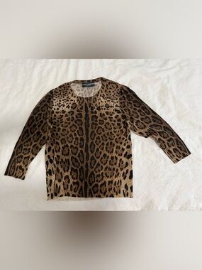 Dolce And Gabbana Leopard knit top IT 38/ XS